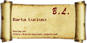 Barta Luciusz névjegykártya